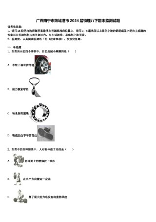 广西南宁市防城港市2024届物理八下期末监测试题含解析.doc