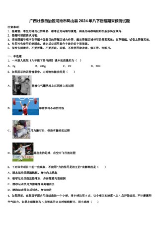 广西壮族自治区河池市凤山县2024年八下物理期末预测试题含解析.doc