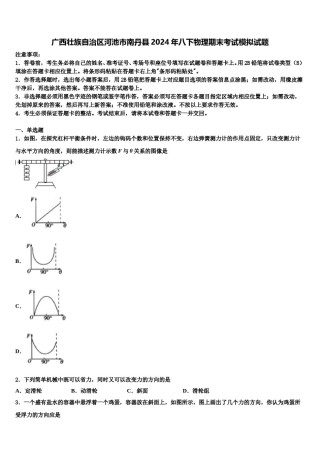 广西壮族自治区河池市南丹县2024年八下物理期末考试模拟试题含解析.doc