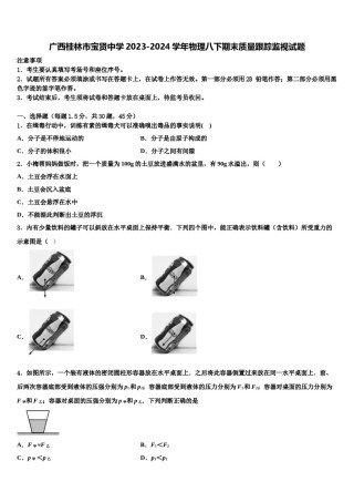 广西桂林市宝贤中学2023-2024学年物理八下期末质量跟踪监视试题含解析.doc