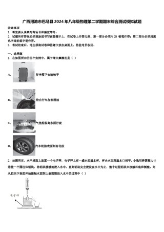 广西河池市巴马县2024年八年级物理第二学期期末综合测试模拟试题含解析.doc