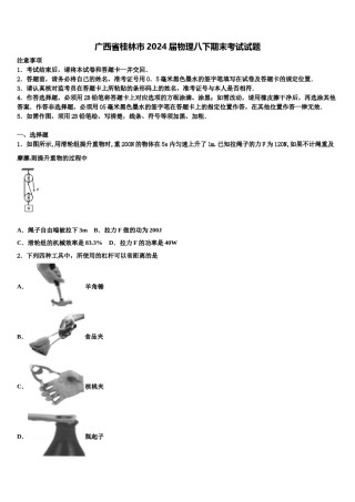 广西省桂林市2024届物理八下期末考试试题含解析.doc