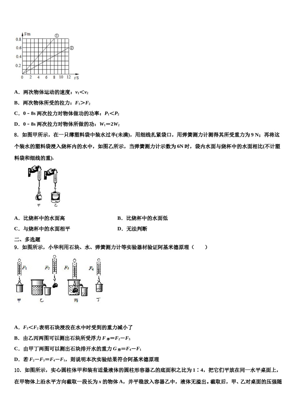 张家界市重点中学2024届八下物理期末监测模拟试题含解析.doc_第3页