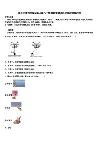 新乡市重点中学2024届八下物理期末学业水平测试模拟试题含解析.doc