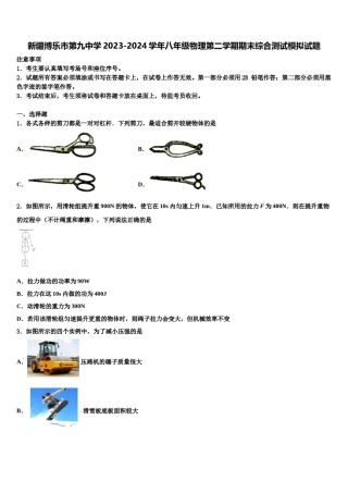 新疆博乐市第九中学2023-2024学年八年级物理第二学期期末综合测试模拟试题含解析.doc