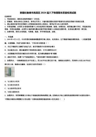 新疆吐鲁番市高昌区2024届八下物理期末质量检测试题含解析.doc