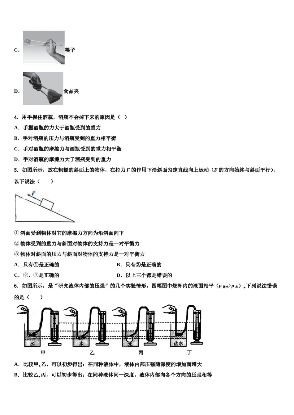 昌都市重点中学2024年八年级物理第二学期期末学业质量监测模拟试题含解析.doc_第2页
