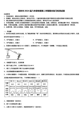 桂林市2024届八年级物理第二学期期末复习检测试题含解析.doc