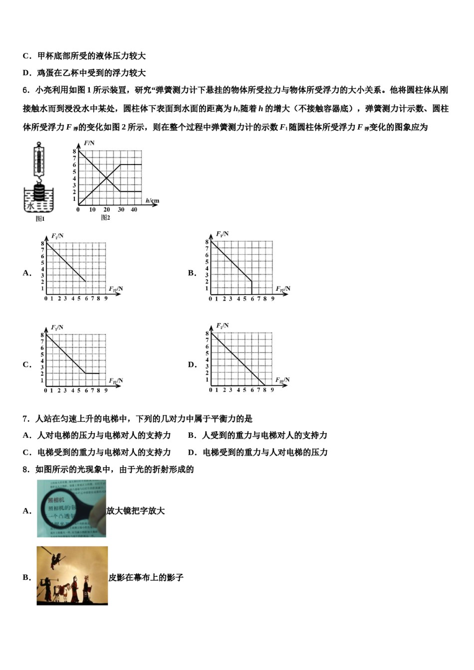 江苏省无锡市锡山高级中学2023-2024学年八年级物理第二学期期末监测试题含解析.doc_第2页