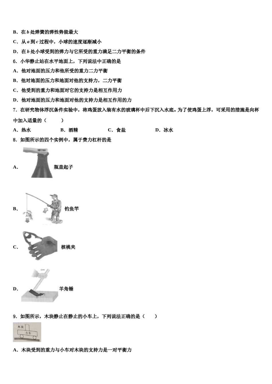 江苏省淮安市2024届八年级物理第二学期期末考试模拟试题含解析.doc_第2页