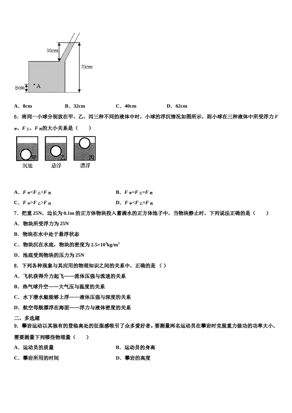 江苏省苏州市昆山市2024届八下物理期末调研试题含解析.doc_第2页