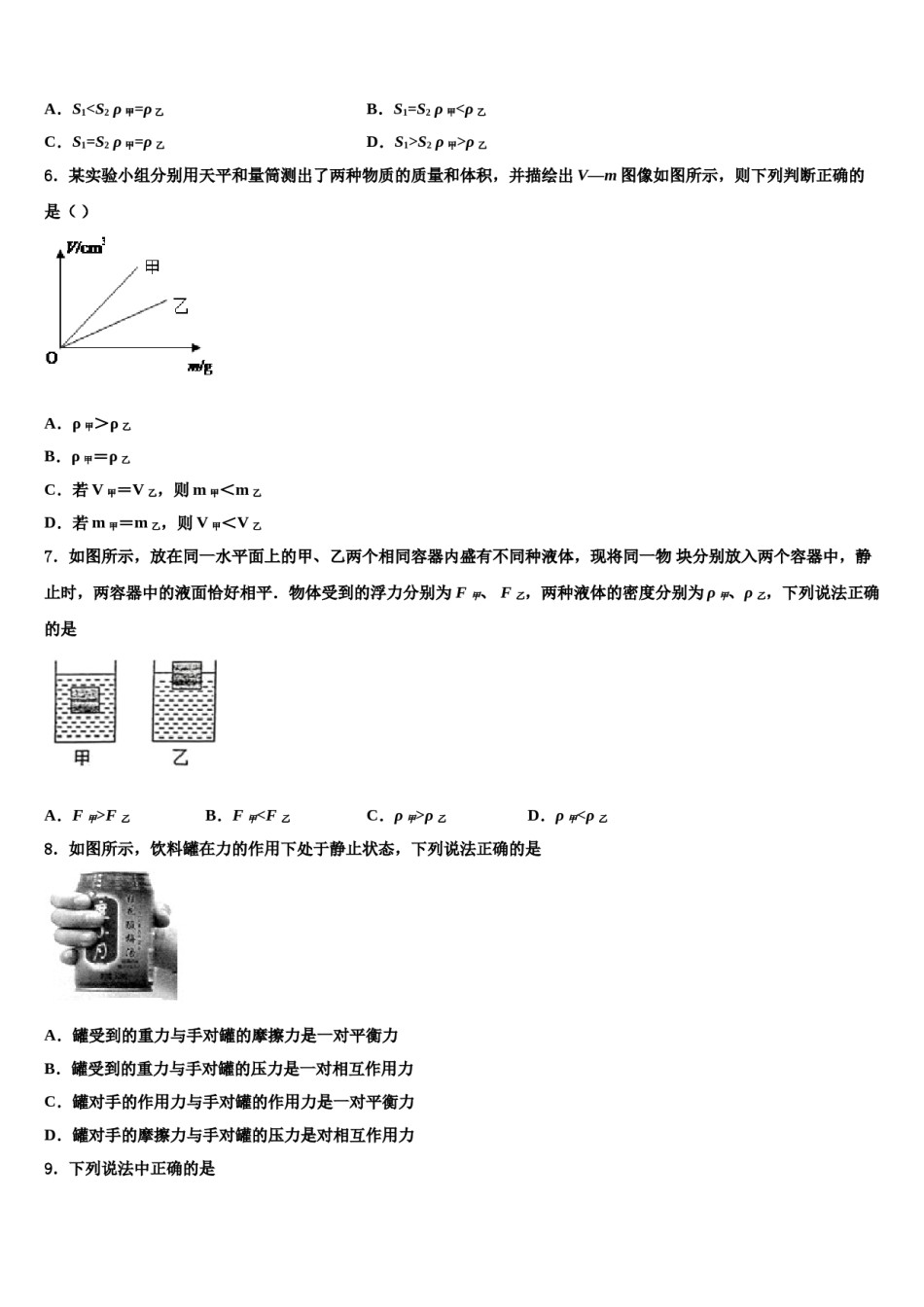 江苏省连云港市新海实验中学2024年物理八下期末达标检测模拟试题含解析.doc_第2页