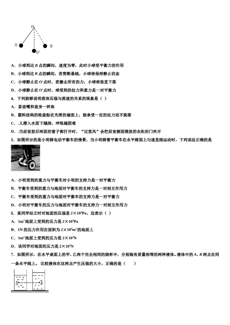 江苏省连云港市赣榆实验中学2024届物理八下期末复习检测模拟试题含解析.doc_第2页