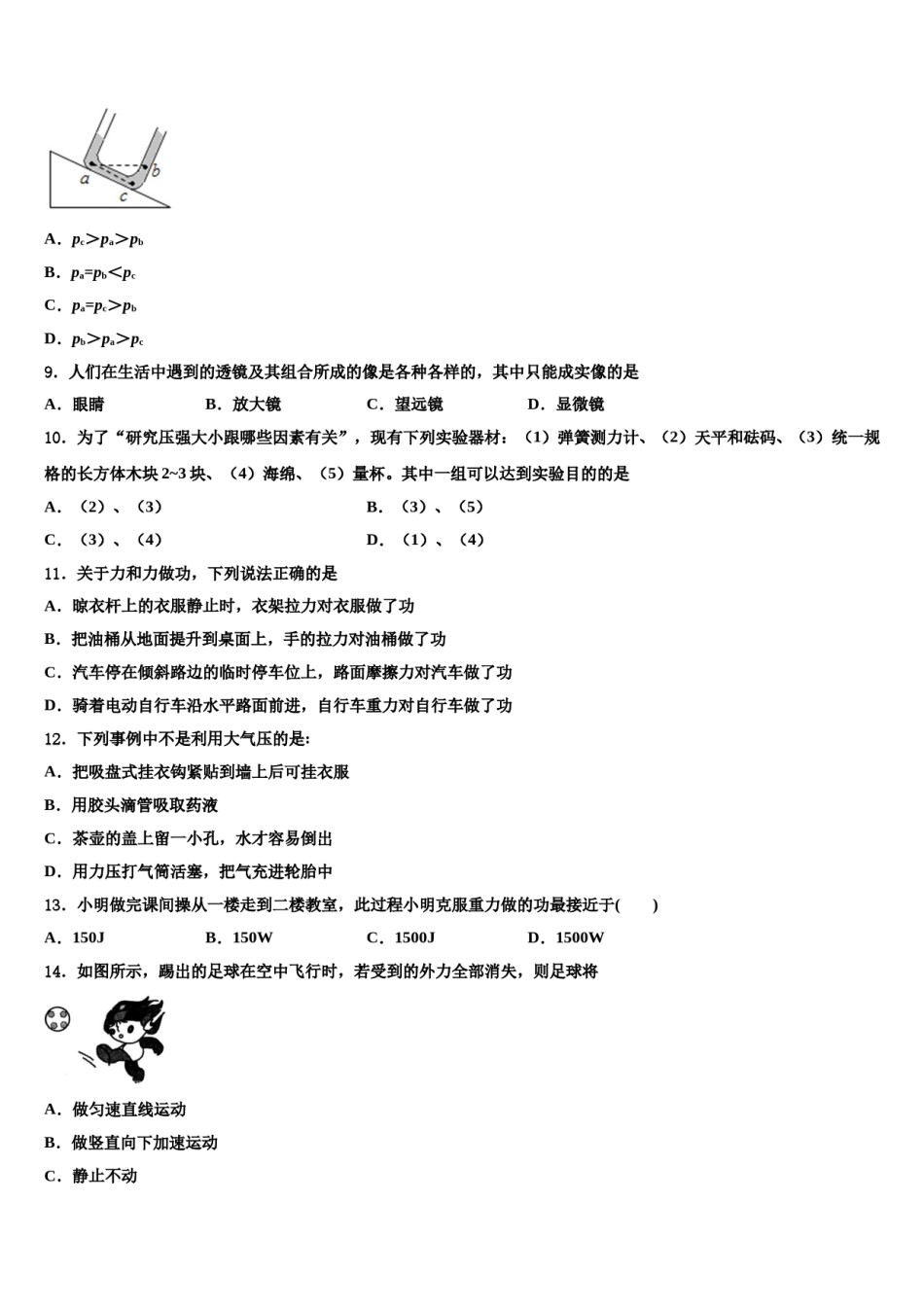 江西省分宜县2024年物理八下期末检测试题含解析.doc_第3页