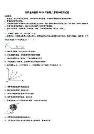 江西省分宜县2024年物理八下期末检测试题含解析.doc