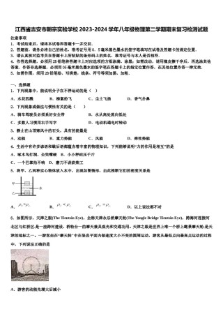 江西省吉安市朝宗实验学校2023-2024学年八年级物理第二学期期末复习检测试题含解析.doc