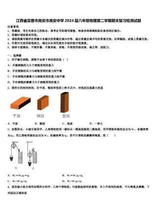 江西省宜春市高安市高安中学2024届八年级物理第二学期期末复习检测试题含解析.doc