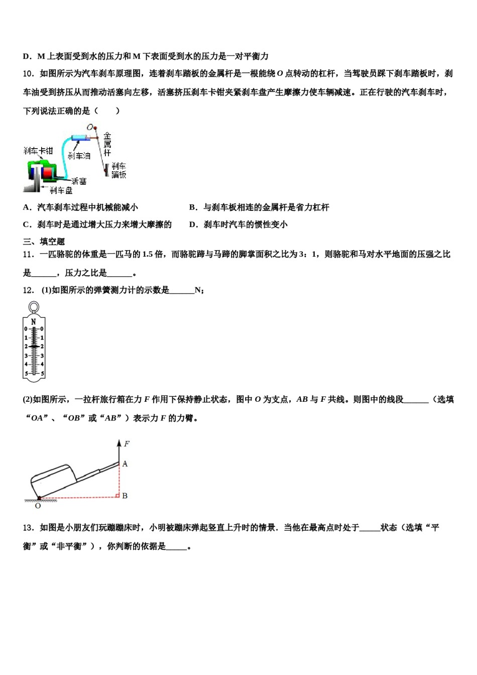 江西省萍乡市芦溪县2023-2024学年八年级物理第二学期期末综合测试试题含解析.doc_第3页