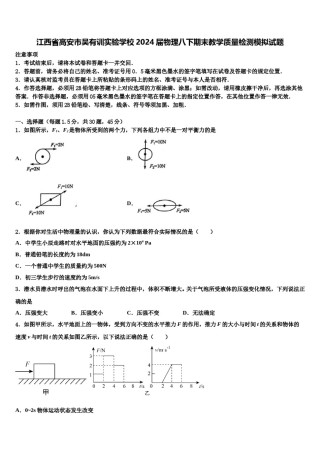 江西省高安市吴有训实验学校2024届物理八下期末教学质量检测模拟试题含解析.doc