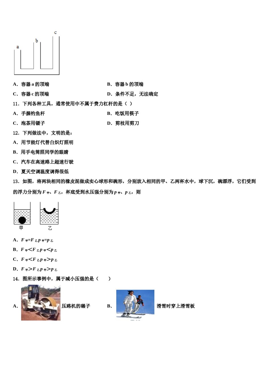 河北省临城县2024届八下物理期末综合测试模拟试题含解析.doc_第3页