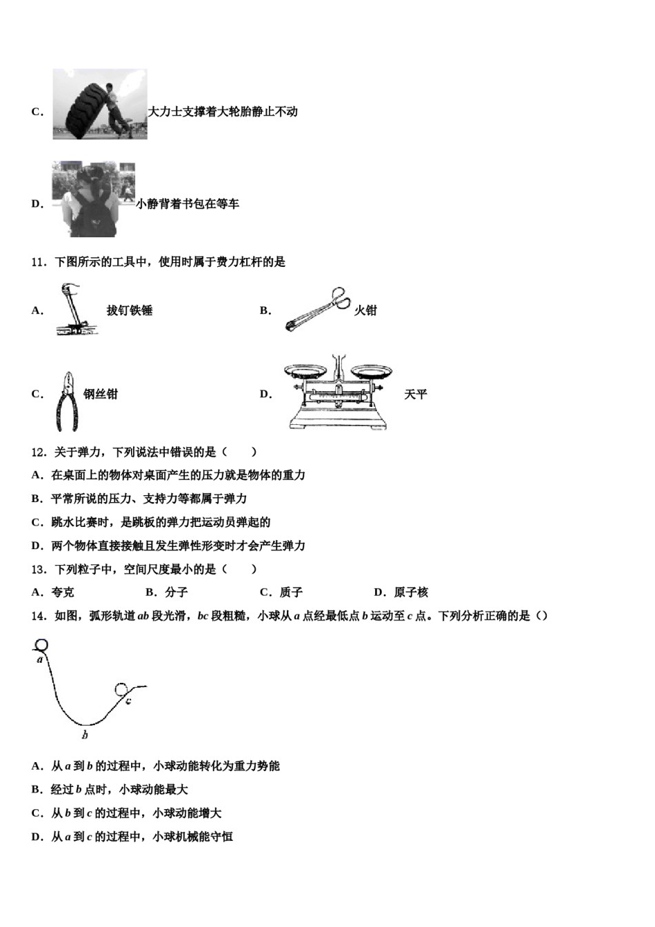 河北省保定市高阳县2024届八下物理期末达标检测模拟试题含解析.doc_第3页