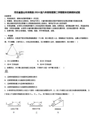 河北省唐山市滦南县2024届八年级物理第二学期期末经典模拟试题含解析.doc