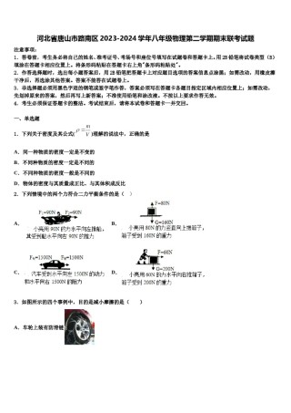 河北省唐山市路南区2023-2024学年八年级物理第二学期期末联考试题含解析.doc
