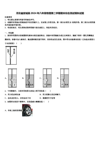 河北省故城县2024年八年级物理第二学期期末综合测试模拟试题含解析.doc