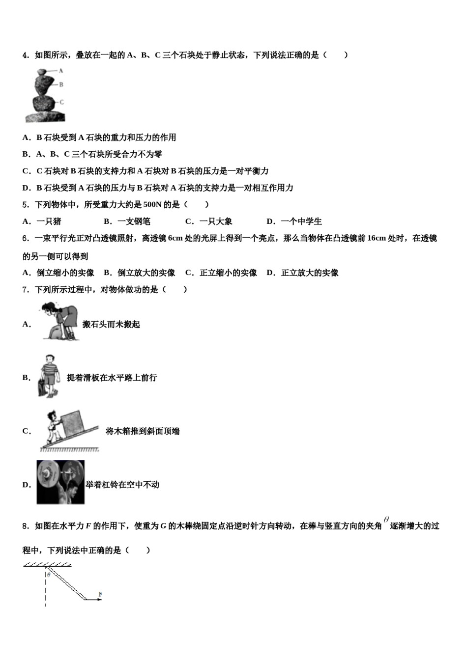 河北省沧州市任丘市2023-2024学年八下物理期末综合测试试题含解析.doc_第2页