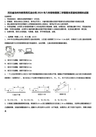 河北省沧州市教育局石油分局2024年八年级物理第二学期期末质量检测模拟试题含解析.doc