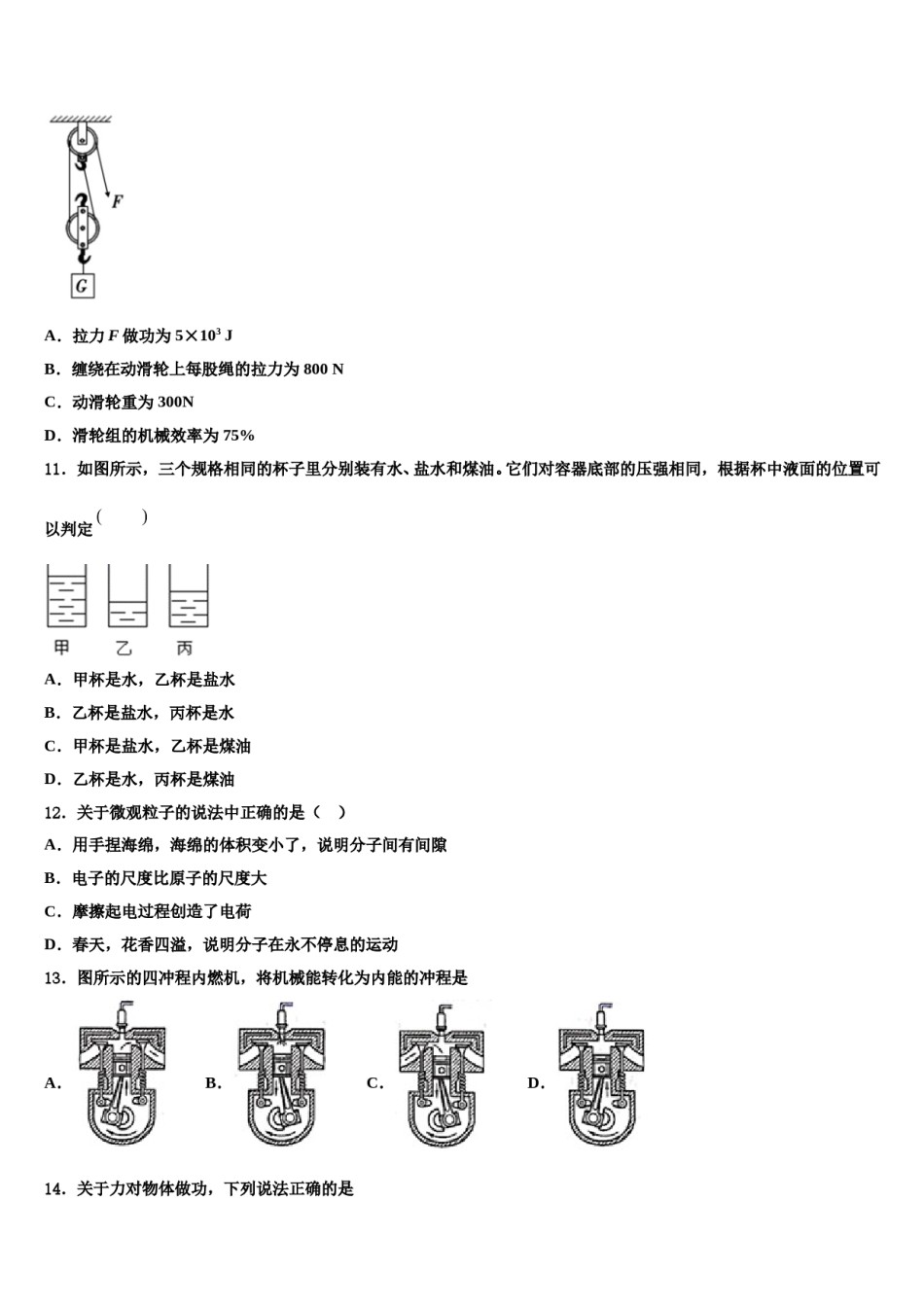 河北省沧州市沧县2024届物理八下期末综合测试模拟试题含解析.doc_第3页