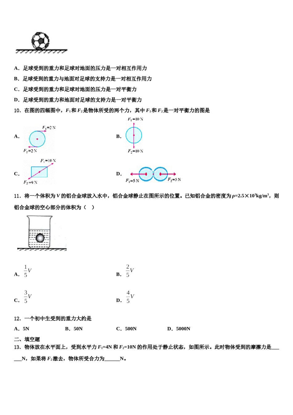 河北省石家庄市平山县2024届物理八下期末达标检测试题含解析.doc_第3页