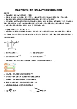 河北省石家庄市长安区2024年八下物理期末复习检测试题含解析.doc