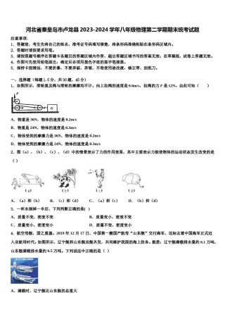 河北省秦皇岛市卢龙县2023-2024学年八年级物理第二学期期末统考试题含解析.doc