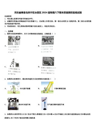 河北省秦皇岛抚宁区台营区2024届物理八下期末质量跟踪监视试题含解析.doc