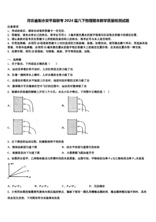 河北省衡水安平县联考2024届八下物理期末教学质量检测试题含解析.doc