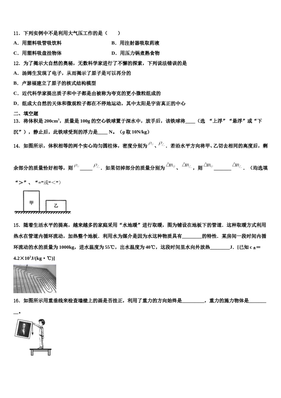 河北省辛集市2023-2024学年八年级物理第二学期期末综合测试试题含解析.doc_第2页