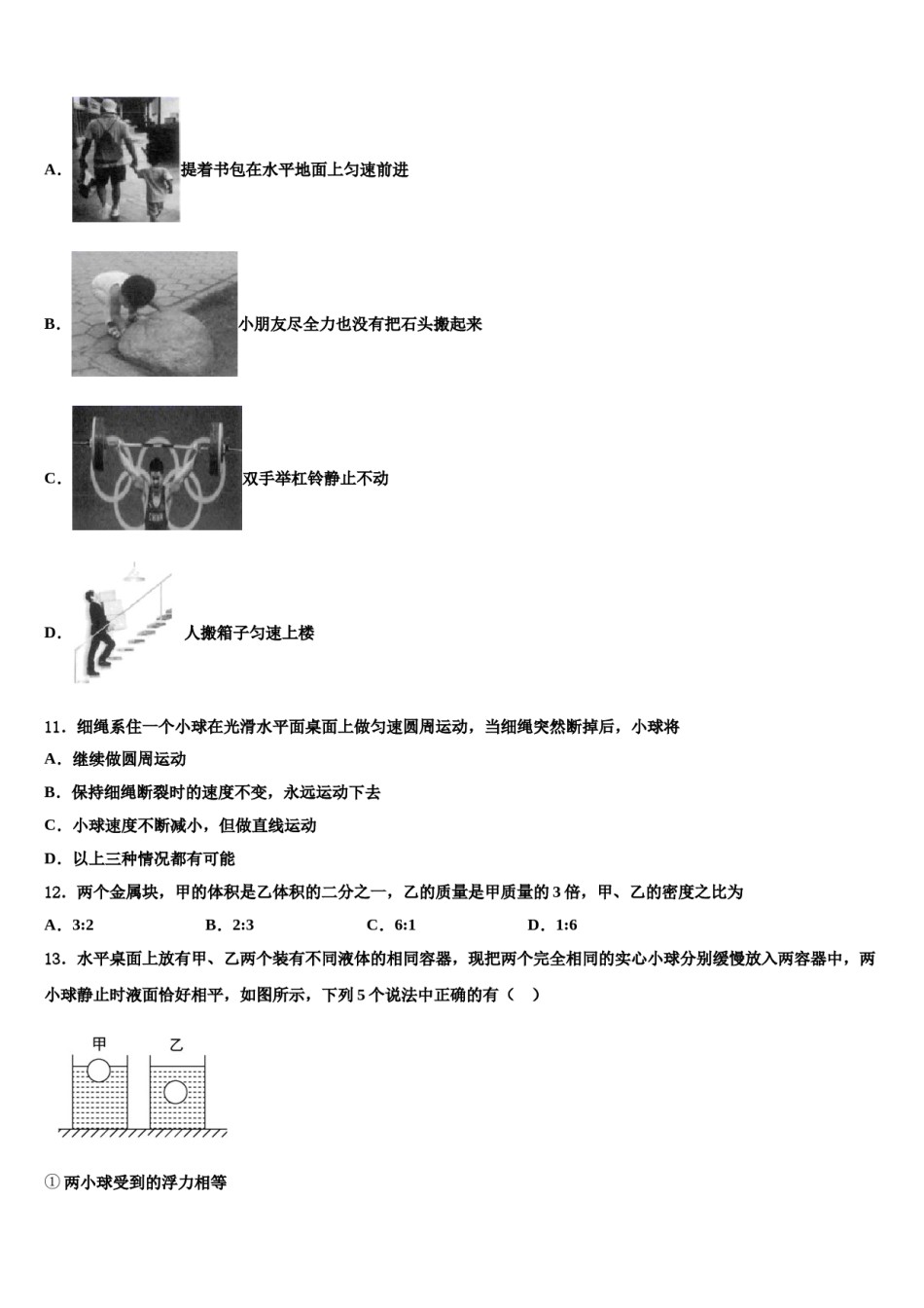 河北省邢台市名校2024年物理八下期末质量检测试题含解析.doc_第3页
