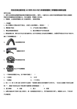 河北石家庄新华区42中学2024年八年级物理第二学期期末调研试题含解析.doc
