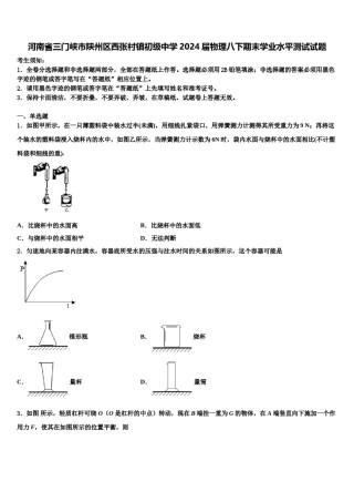 河南省三门峡市陕州区西张村镇初级中学2024届物理八下期末学业水平测试试题含解析.doc