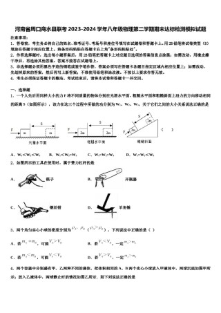 河南省周口商水县联考2023-2024学年八年级物理第二学期期末达标检测模拟试题含解析.doc