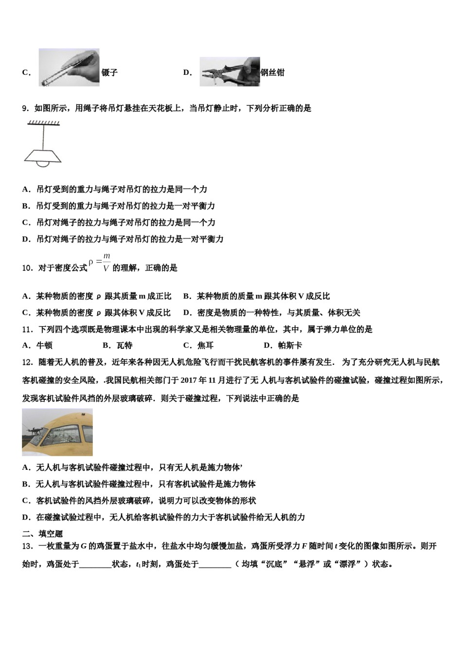 河南省平顶山市2024年八下物理期末综合测试试题含解析.doc_第3页