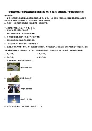 河南省平顶山市宝丰县观音堂初级中学2023-2024学年物理八下期末预测试题含解析.doc