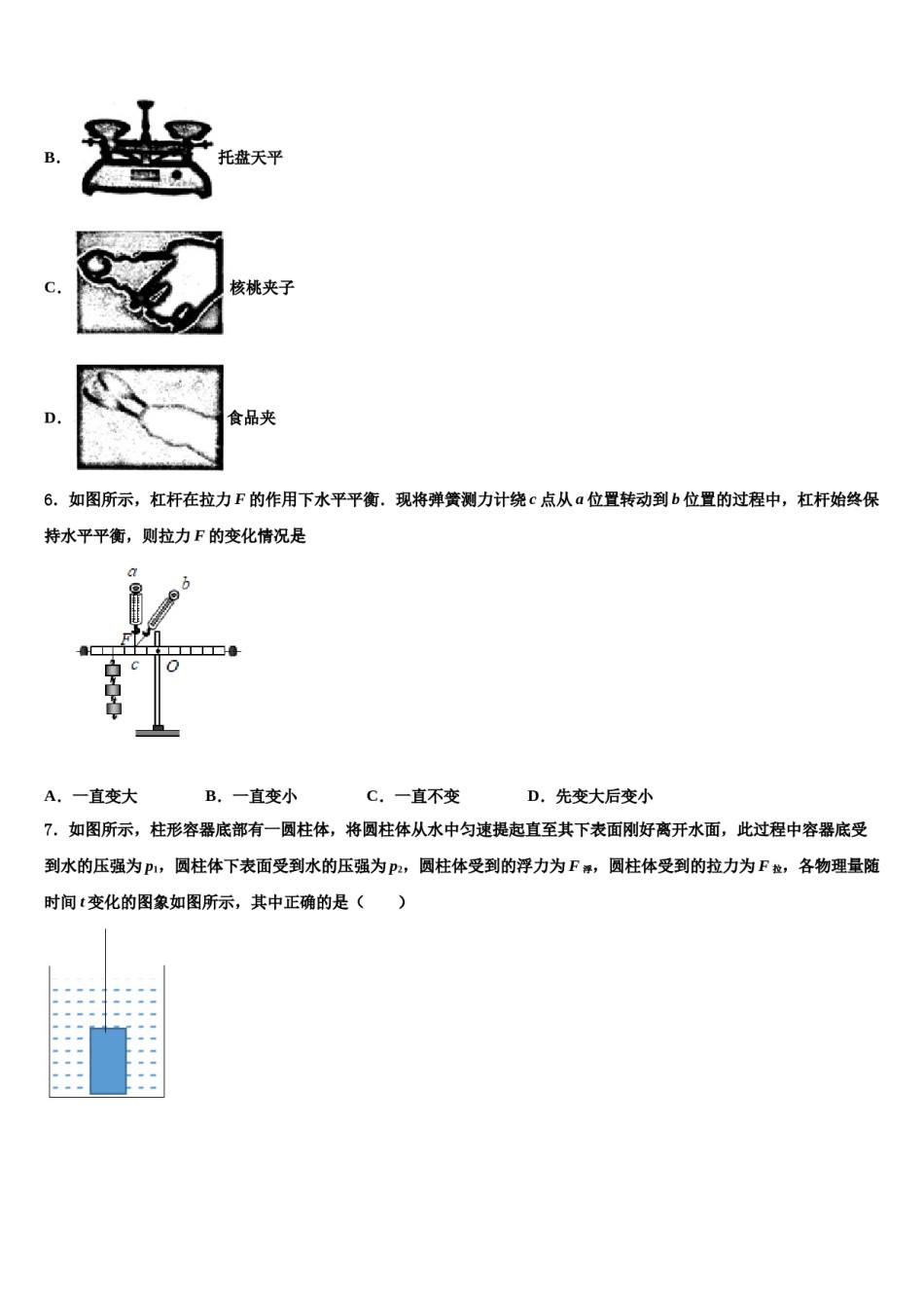 河南省新乡七中学2023-2024学年物理八下期末统考模拟试题含解析.doc_第3页