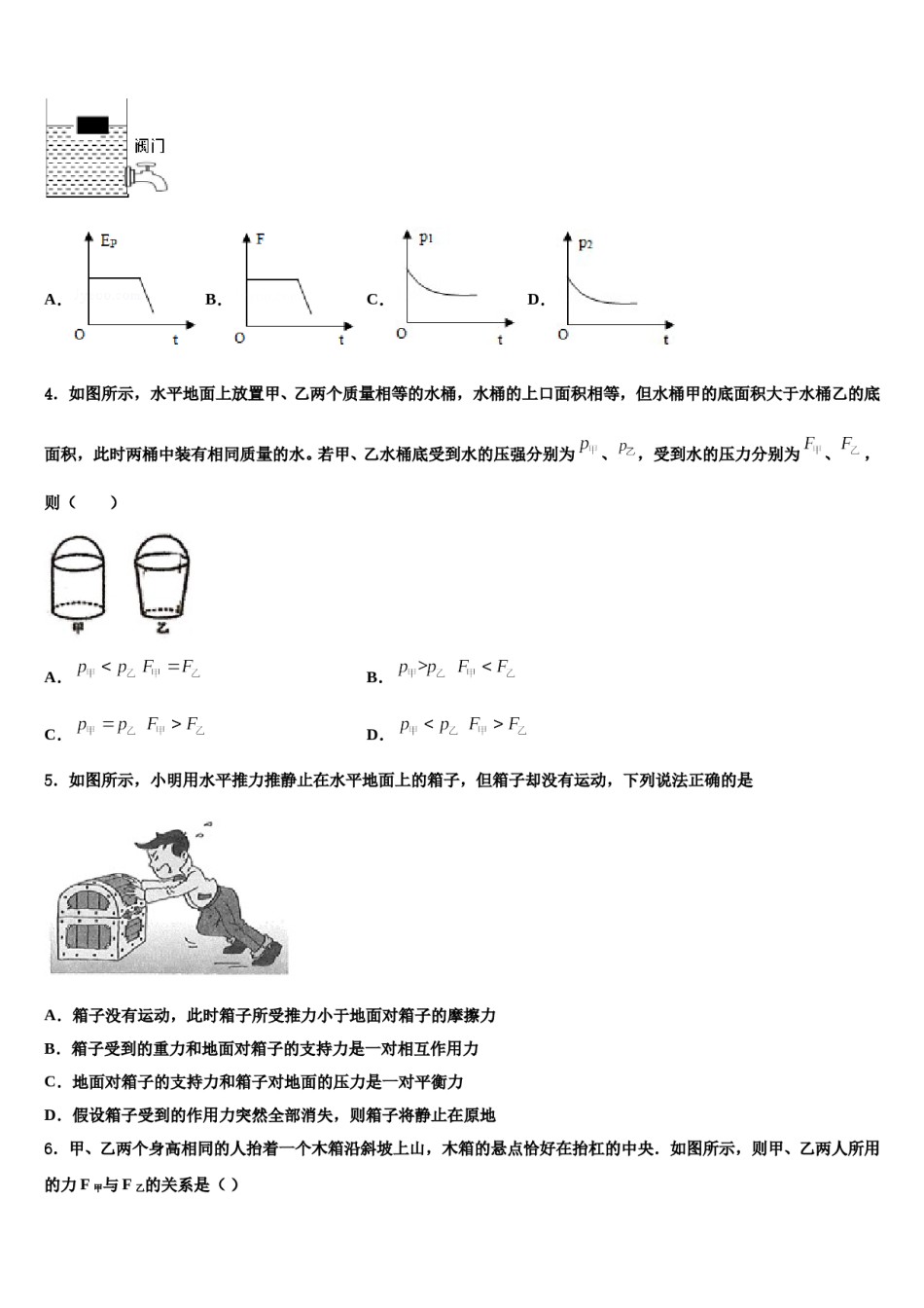河南省新乡市原阳县2024届物理八下期末学业水平测试试题含解析.doc_第2页