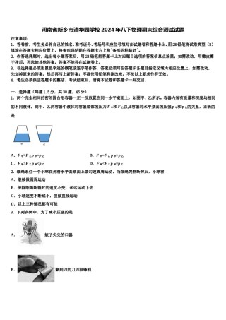 河南省新乡市清华园学校2024年八下物理期末综合测试试题含解析.doc