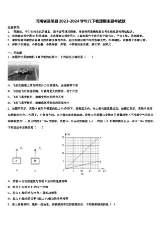 河南省汤阴县2023-2024学年八下物理期末联考试题含解析.doc