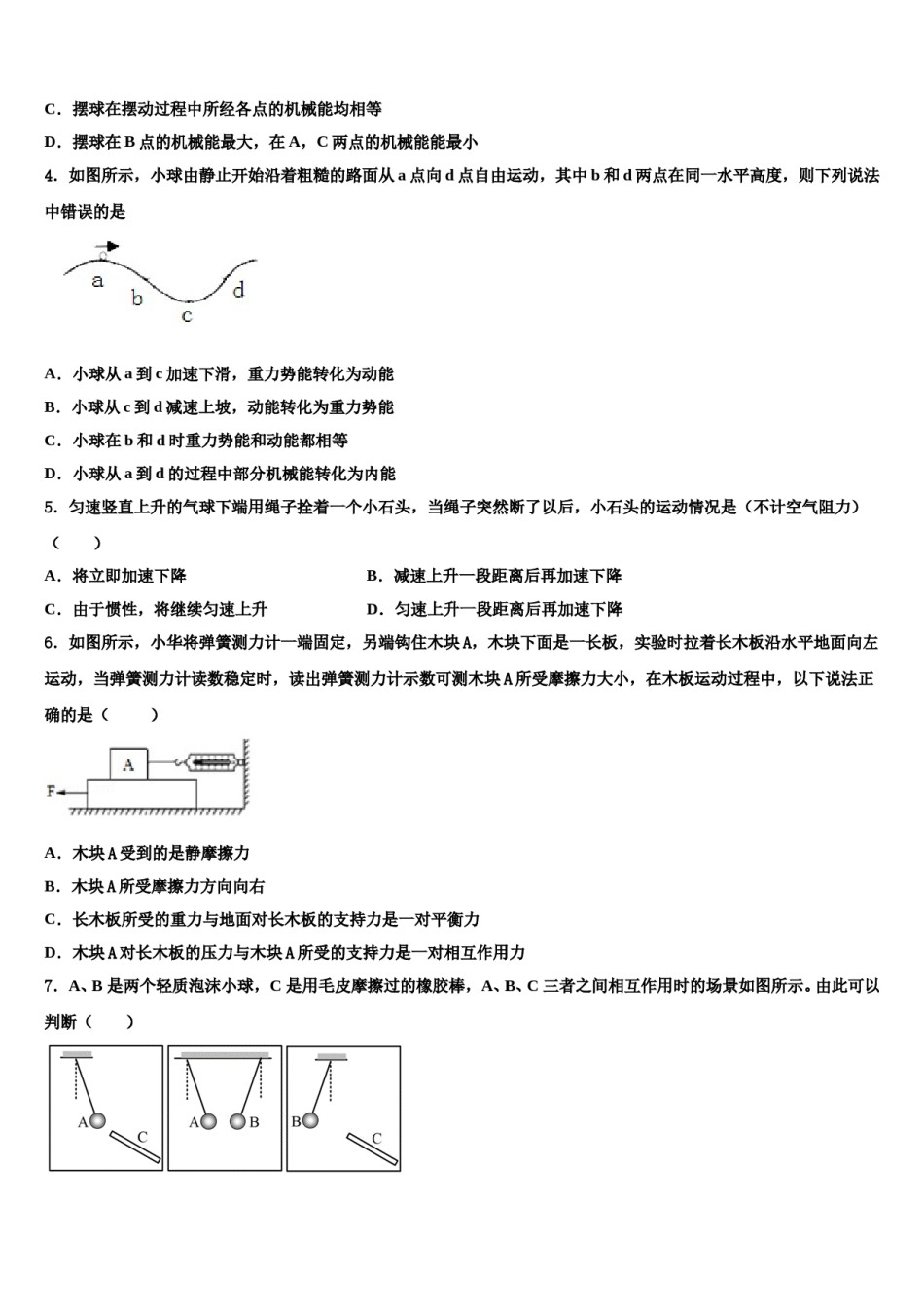 河南省漯河五中学2024年物理八下期末监测试题含解析.doc_第2页