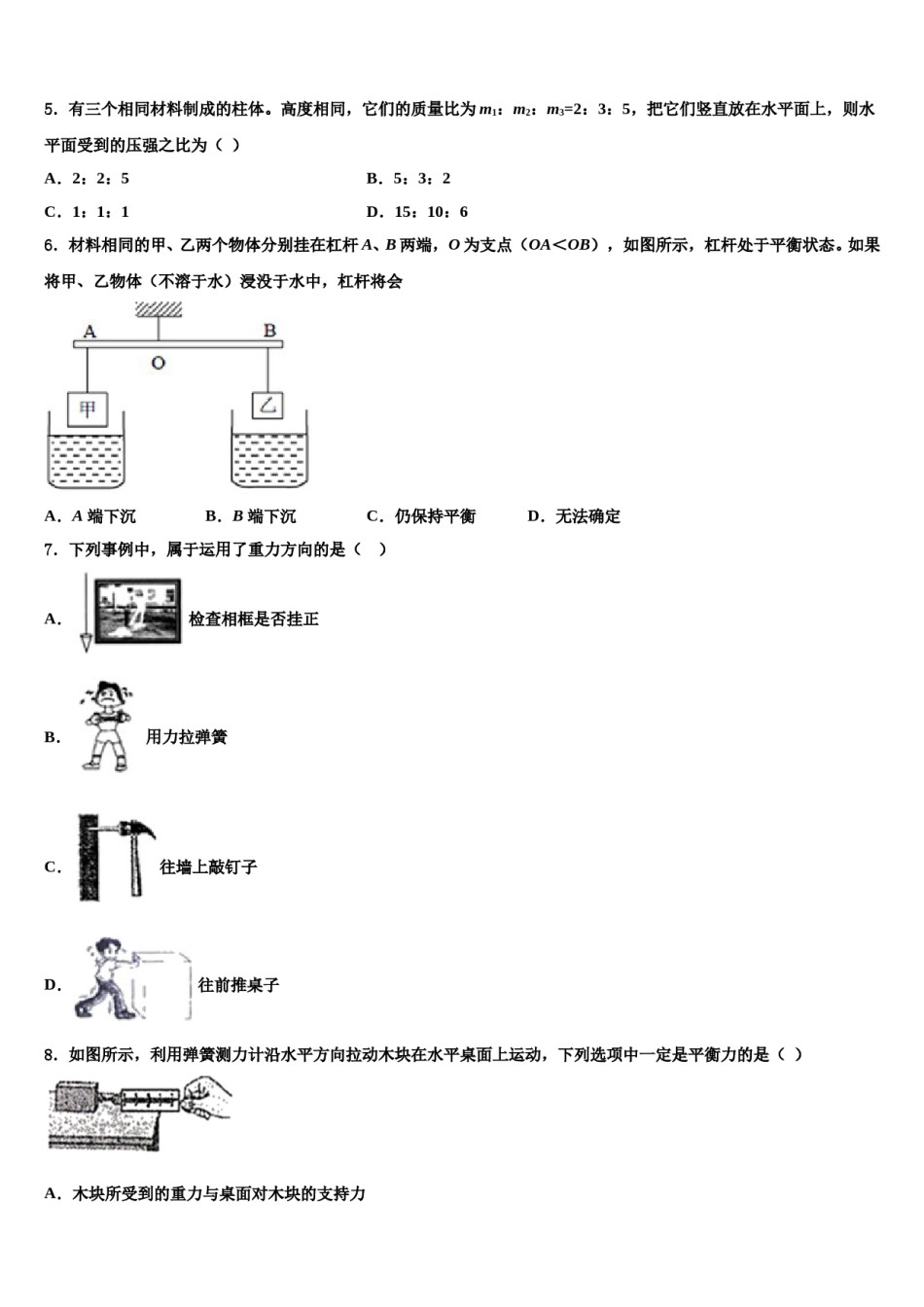 河南省驻马店市二中学2024年八年级物理第二学期期末统考模拟试题含解析.doc_第2页