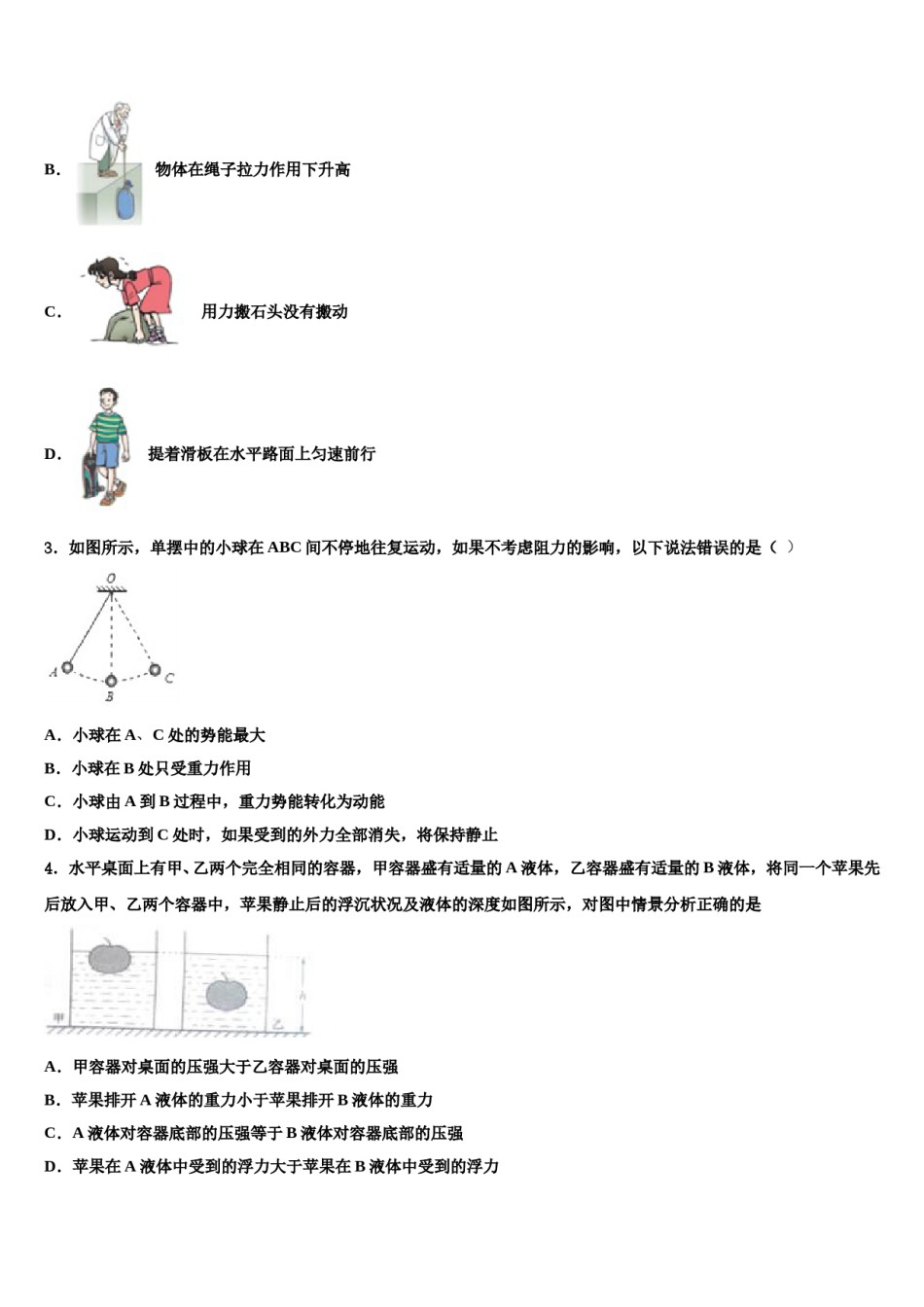河西成功学校2023-2024学年八年级物理第二学期期末学业质量监测试题含解析.doc_第2页